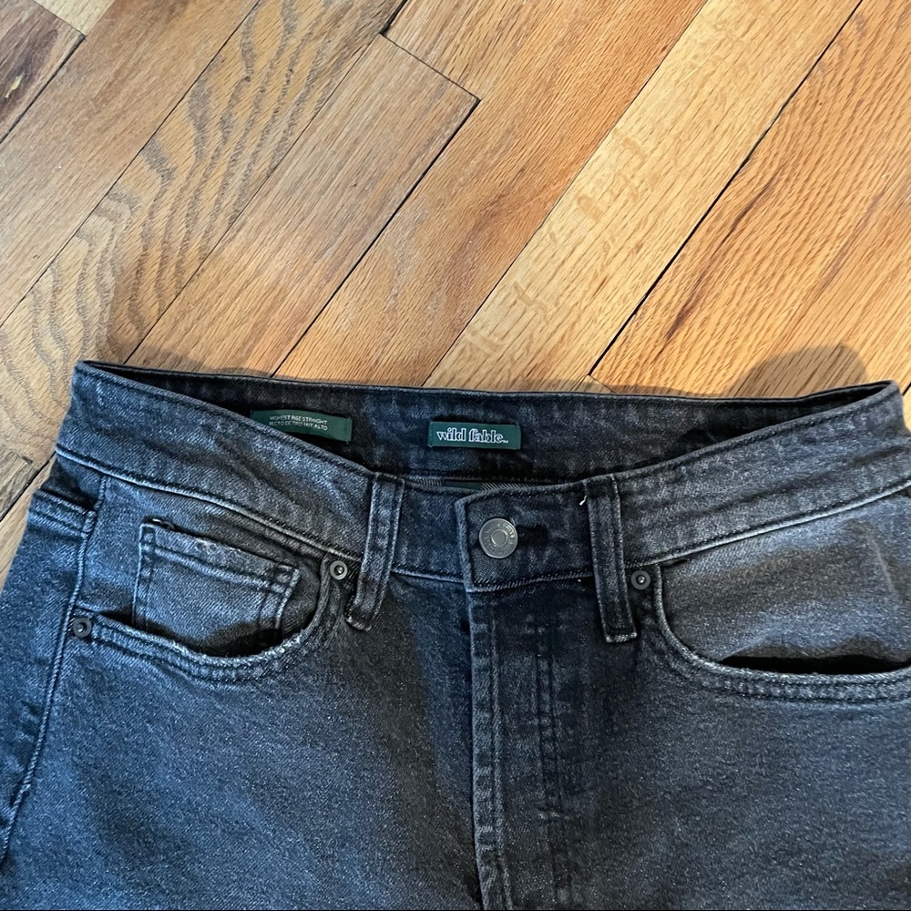 Gray-Black Ripped Straight Jeans - Picture 5 of 6